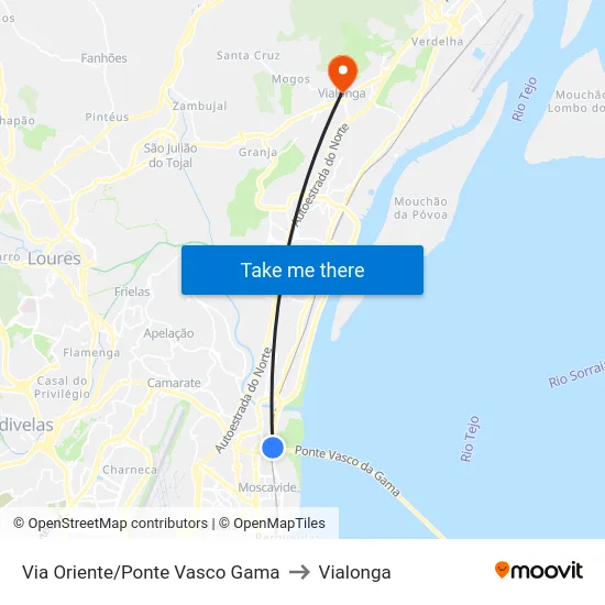 Via Oriente/Ponte Vasco Gama to Vialonga map