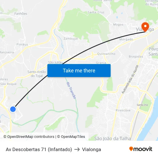 Av Descobertas 71 (Infantado) to Vialonga map