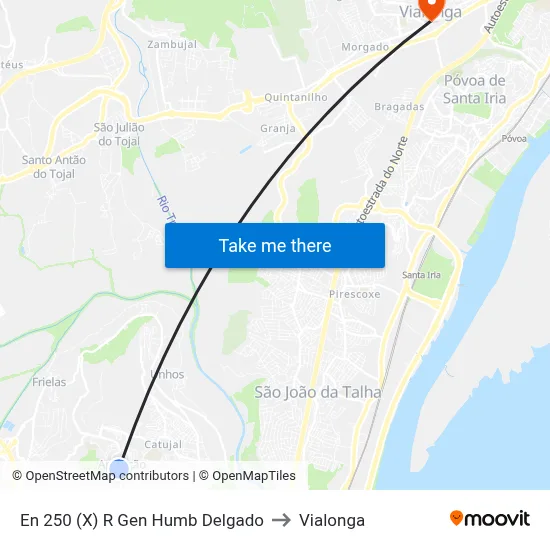 En 250 (X) R Gen Humb Delgado to Vialonga map