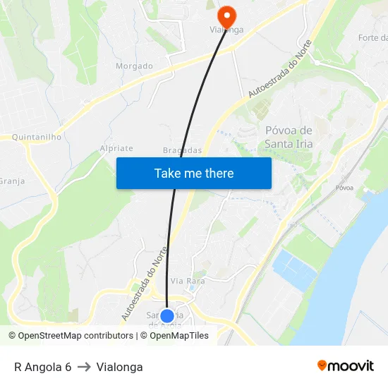 R Angola 6 to Vialonga map