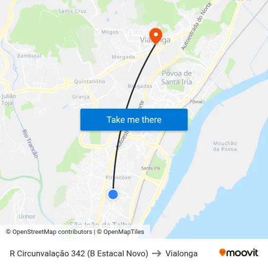 R Circunvalação 342 (B Estacal Novo) to Vialonga map