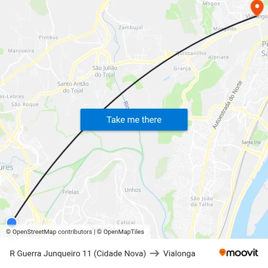 R Guerra Junqueiro 11 (Cidade Nova) to Vialonga map