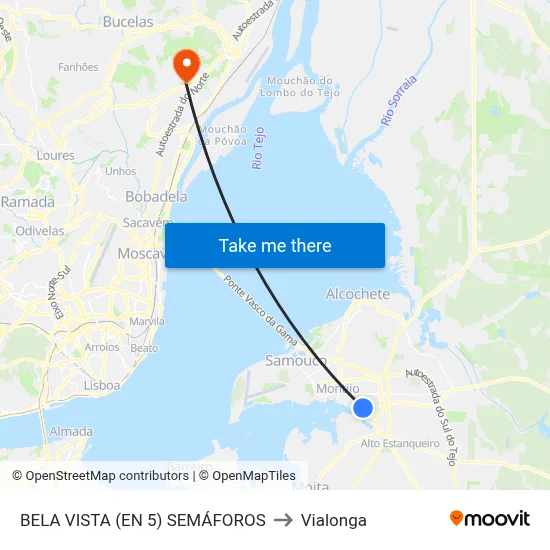 BELA VISTA (EN 5) SEMÁFOROS to Vialonga map