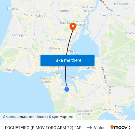 FOGUETEIRO (R MOV FORÇ ARM 22) FARMÁCIA to Vialonga map