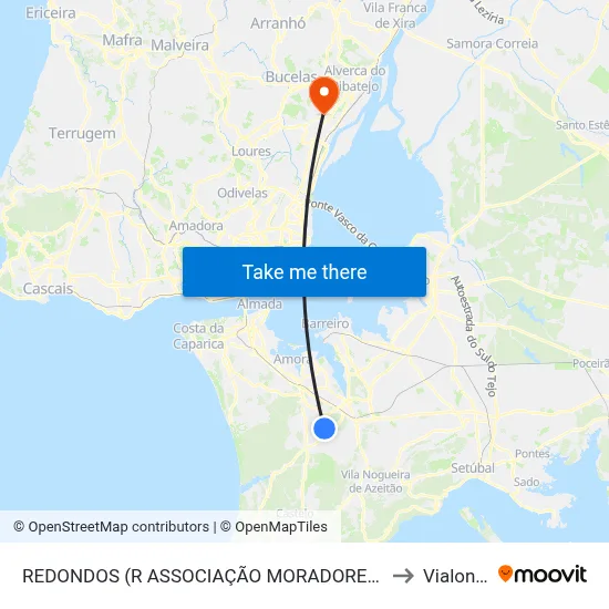 REDONDOS (R ASSOCIAÇÃO MORADORES 595) to Vialonga map