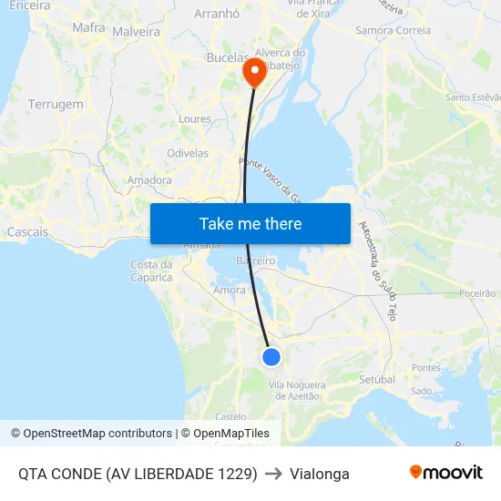 QTA CONDE (AV LIBERDADE 1229) to Vialonga map