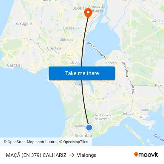 MAÇÃ (EN 379) CALHARIZ to Vialonga map