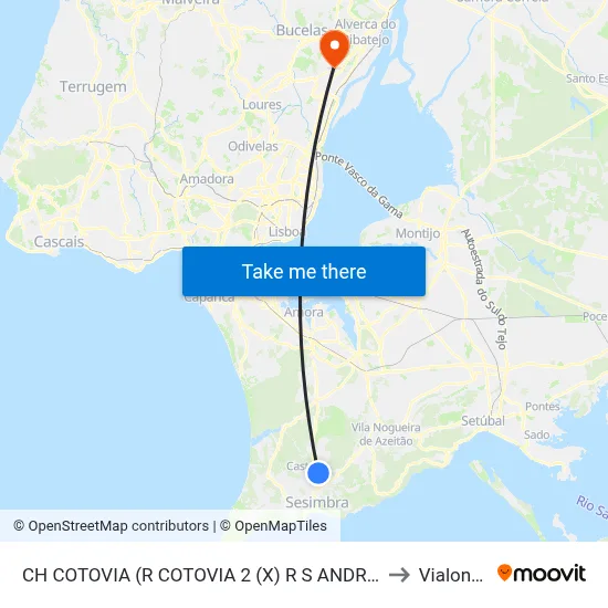 CH COTOVIA (R COTOVIA 2 (X) R S ANDREA) to Vialonga map