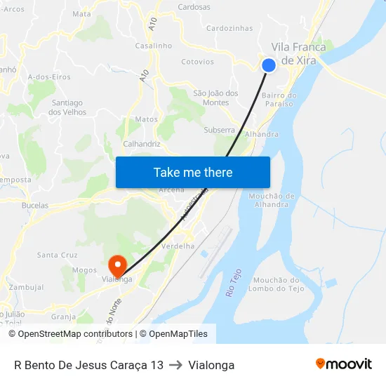 R Bento De Jesus Caraça 13 to Vialonga map