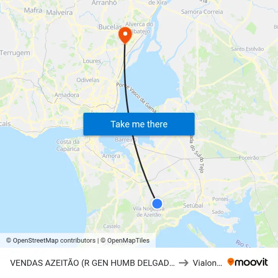 VENDAS AZEITÃO (R GEN HUMB DELGADO 35) to Vialonga map