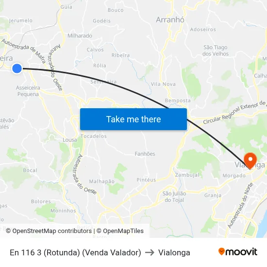 En 116 3 (Rotunda) (Venda Valador) to Vialonga map