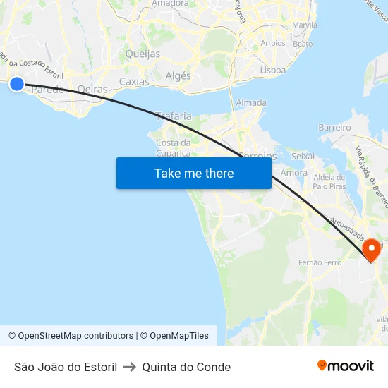 São João do Estoril to Quinta do Conde map