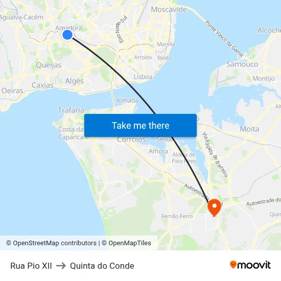 Rua Pio XII to Quinta do Conde map