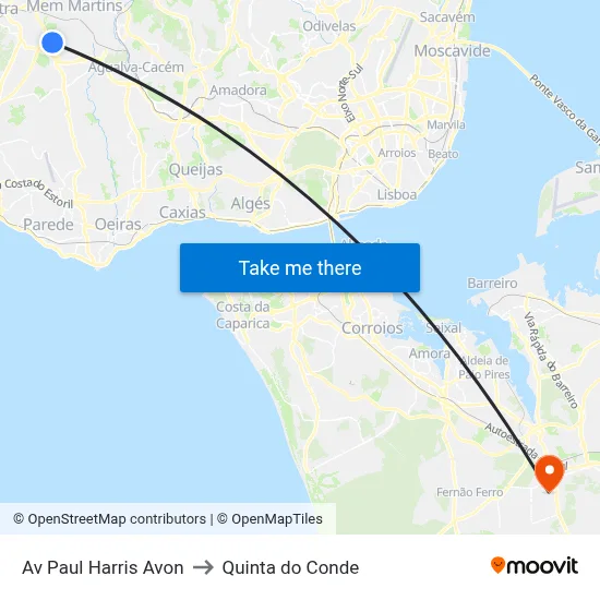 Av Paul Harris Avon to Quinta do Conde map