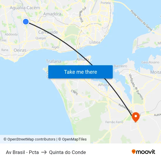 Av Brasil - Pcta to Quinta do Conde map