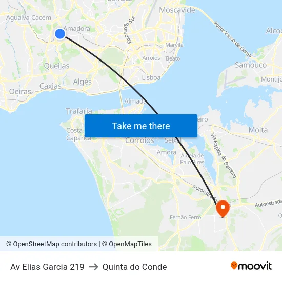 Av Elias Garcia 219 to Quinta do Conde map
