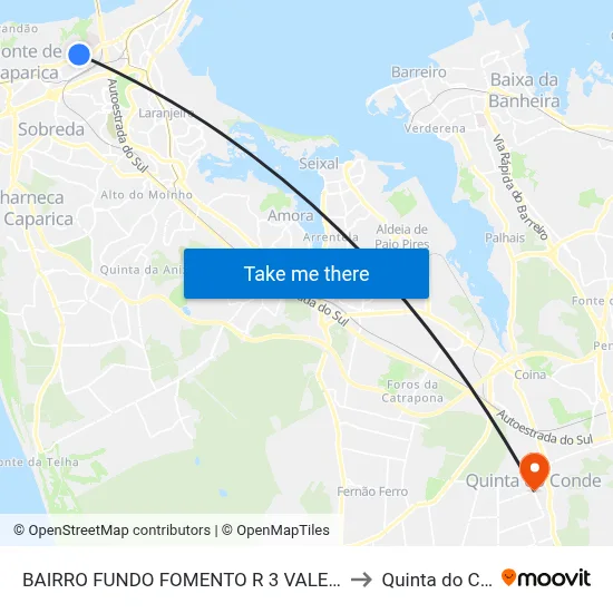 BAIRRO FUNDO FOMENTO R 3 VALES (ESCOLA) to Quinta do Conde map