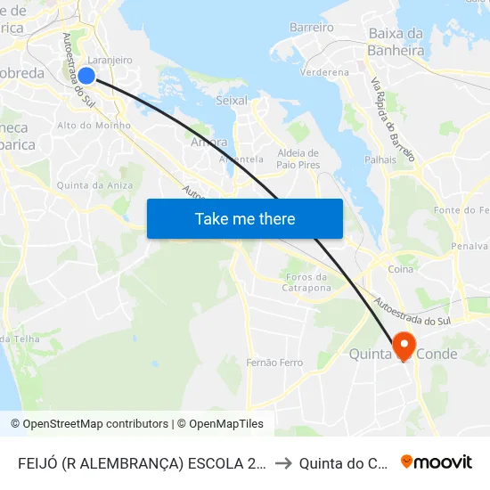 FEIJÓ (R ALEMBRANÇA) ESCOLA 2 3 CICLO to Quinta do Conde map