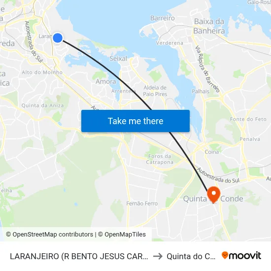 LARANJEIRO (R BENTO JESUS CARAÇA 33A) to Quinta do Conde map