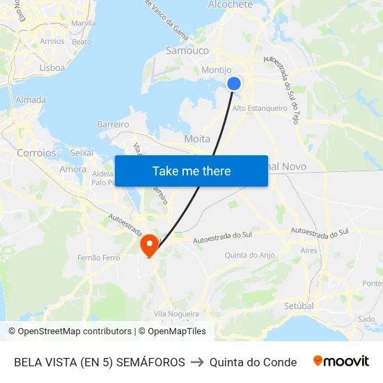 BELA VISTA (EN 5) SEMÁFOROS to Quinta do Conde map