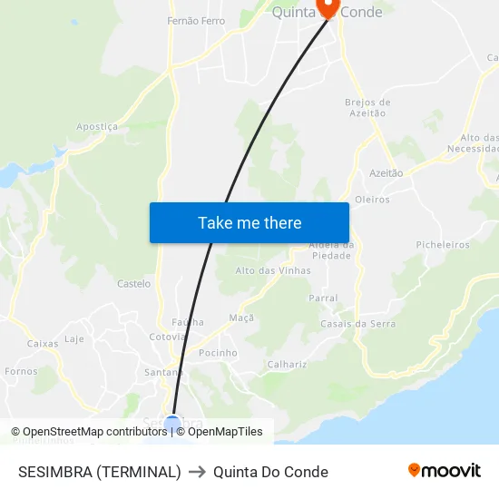 SESIMBRA (TERMINAL) to Quinta Do Conde map
