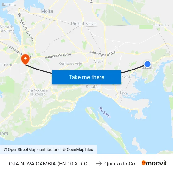 LOJA NOVA GÂMBIA (EN 10 X R GÂMBIA) to Quinta do Conde map