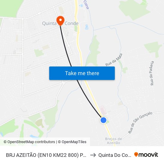 BRJ AZEITÃO (EN10 KM22 800) PARQUE to Quinta Do Conde map