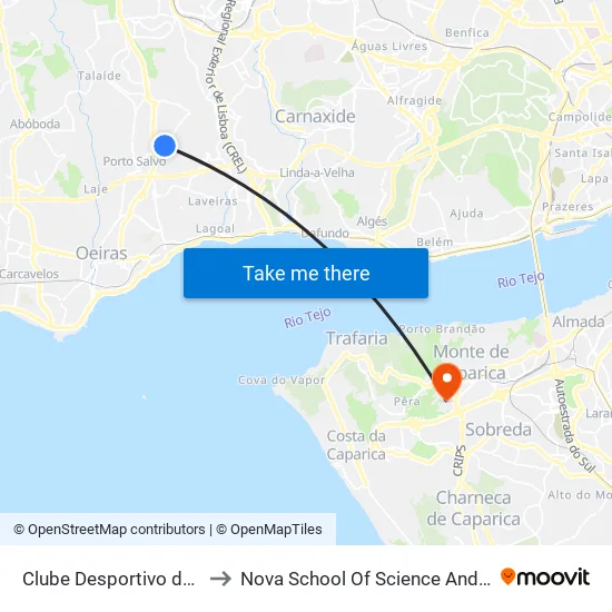 Clube Desportivo De Vila Fria to Nova School Of Science And Technology map
