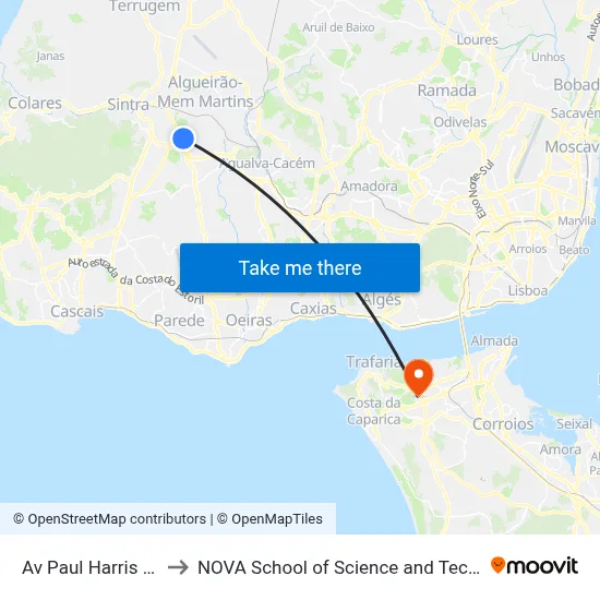 Av Paul Harris Avon to NOVA School of Science and Technology map
