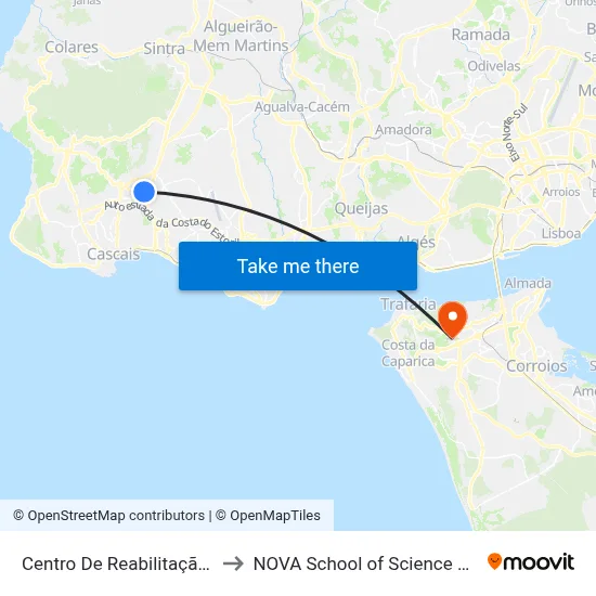 Centro De Reabilitação De Alcoitão to NOVA School of Science and Technology map