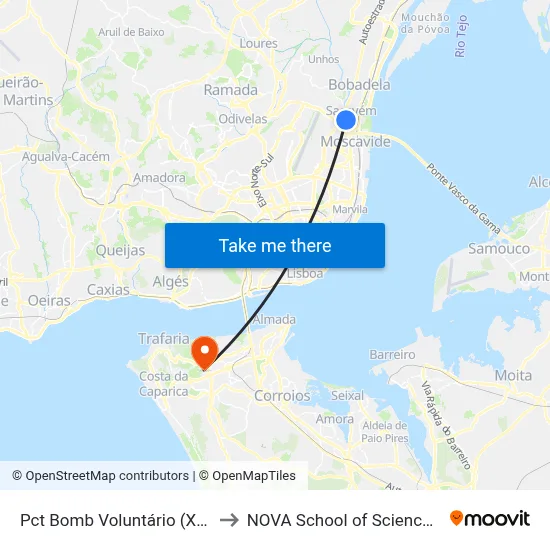 Pct Bomb Voluntário (X) R Palma Carlos to NOVA School of Science and Technology map
