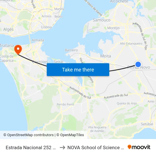 Estrada Nacional 252 Frente Estufas to NOVA School of Science and Technology map