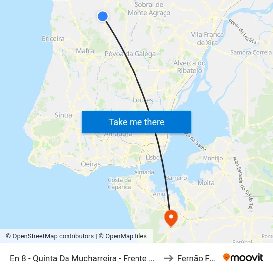 En 8 - Quinta Da Mucharreira - Frente Ao Nº 1 to Fernão Ferro map
