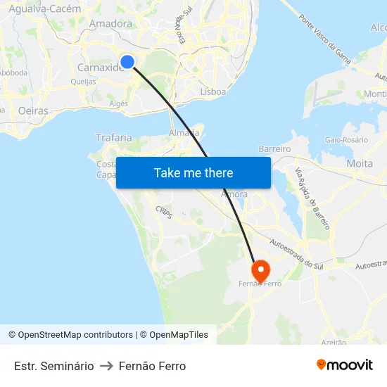 Estr. Seminário to Fernão Ferro map