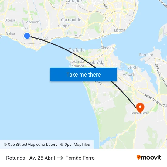 Rotunda - Av. 25 Abril to Fernão Ferro map