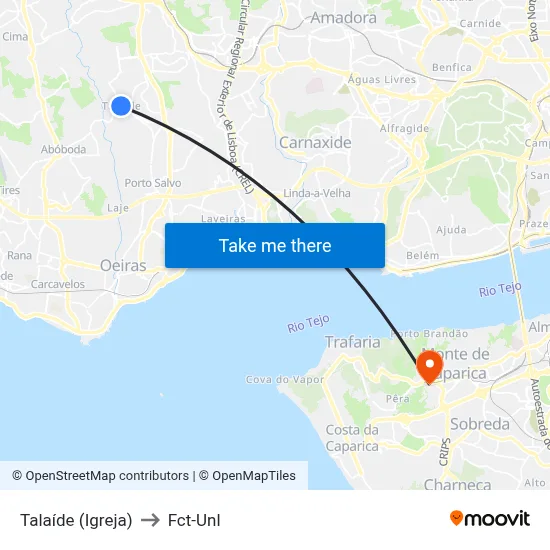 Talaíde (Igreja) to Fct-Unl map