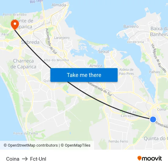 Coina to Fct-Unl map