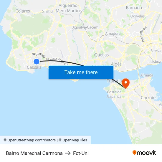 Bairro Marechal Carmona to Fct-Unl map