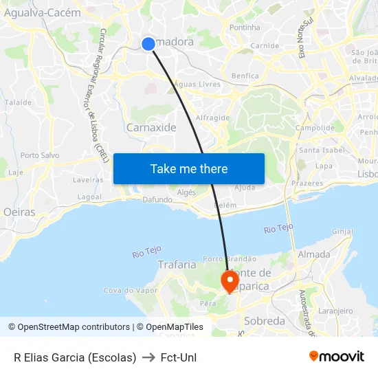 R Elias Garcia (Escolas) to Fct-Unl map