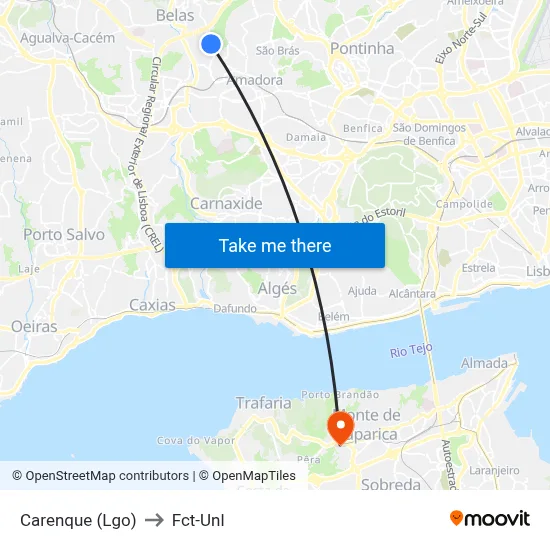 Carenque (Lgo) to Fct-Unl map
