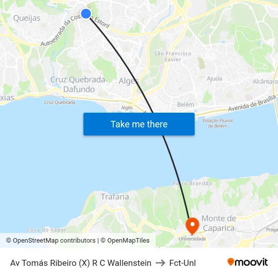 Av Tomás Ribeiro (X) R C Wallenstein to Fct-Unl map