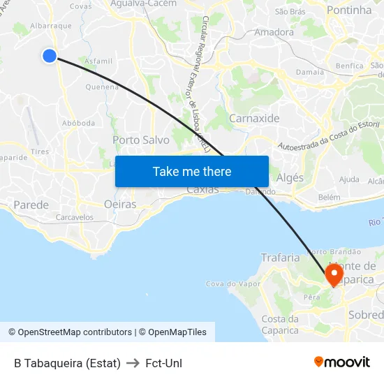 B Tabaqueira (Estat) to Fct-Unl map
