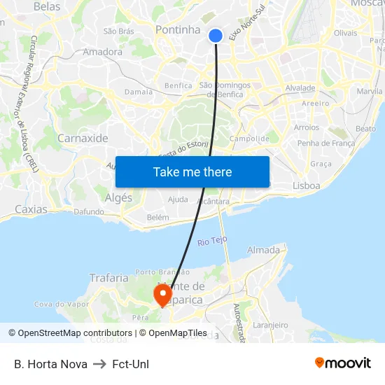 B. Horta Nova to Fct-Unl map