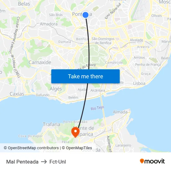 Mal Penteada to Fct-Unl map
