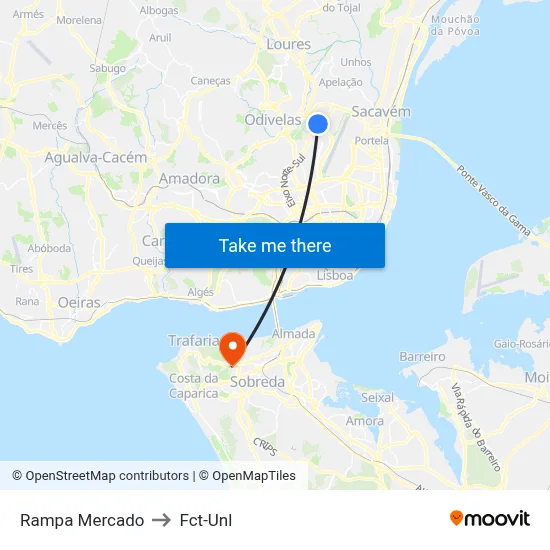 Rampa Mercado to Fct-Unl map