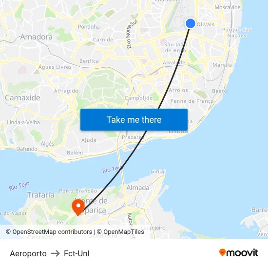Aeroporto to Fct-Unl map