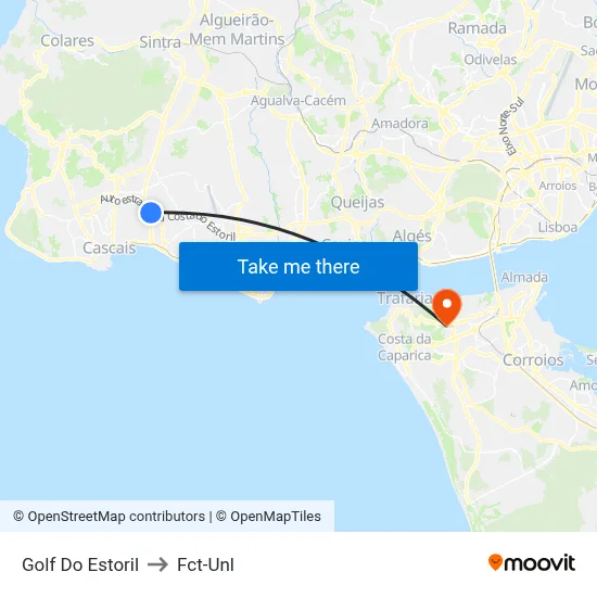 Golf Do Estoril to Fct-Unl map
