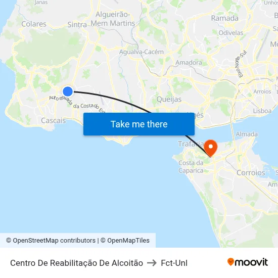 Centro De Reabilitação De Alcoitão to Fct-Unl map