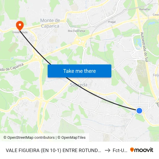 VALE FIGUEIRA (EN 10-1) ENTRE ROTUNDAS to Fct-Unl map