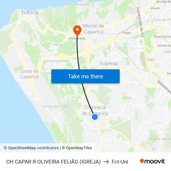 CH CAPAR R OLIVEIRA FEIJÃO (IGREJA) to Fct-Unl map